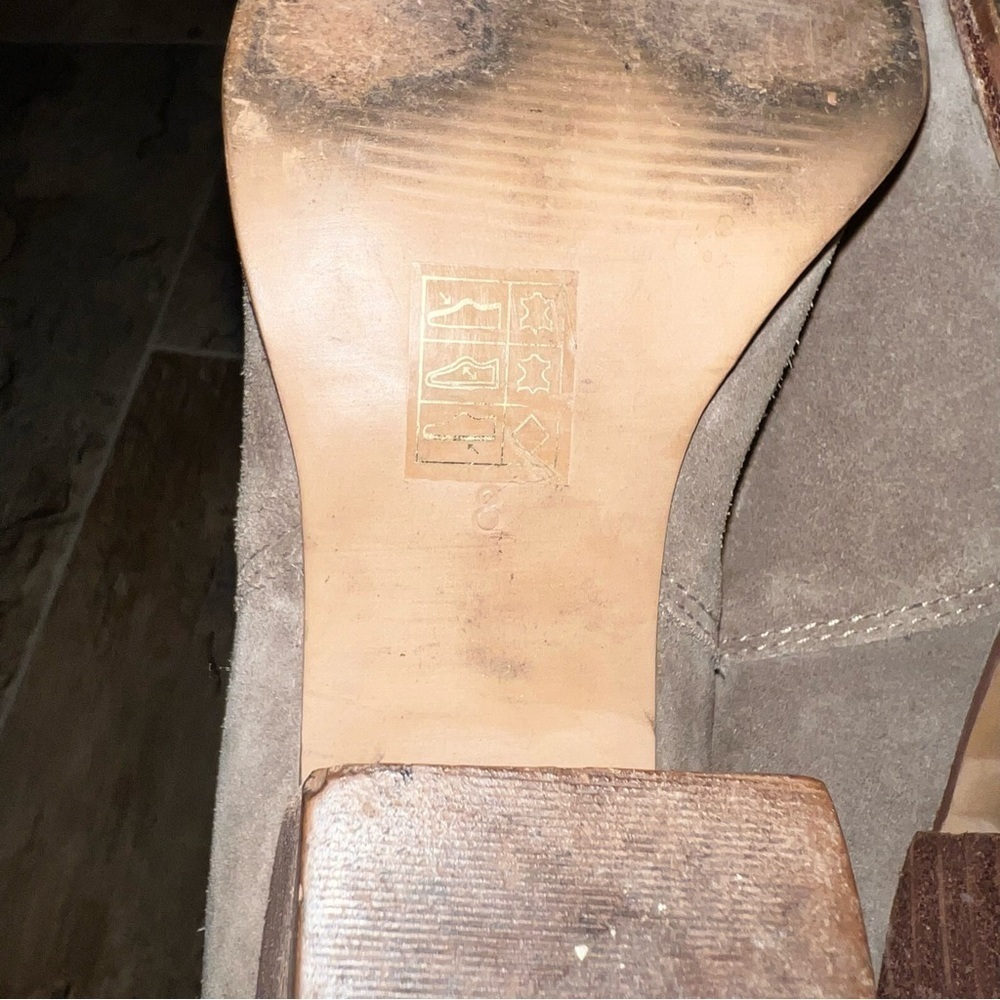 Madewell The Regan Ankle Suede Leather Boot in Wet Pebble Size 8 - Picture 13 of 14